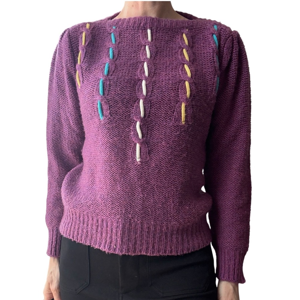 Vintage purple sweater puff skeeve